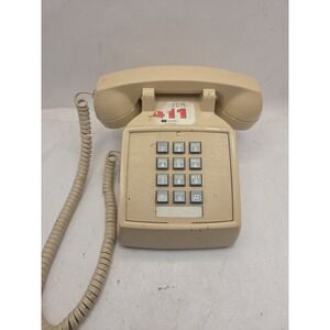 Vintage Cortelco ITT 250044-MBA-20M Push Button Phone Tan